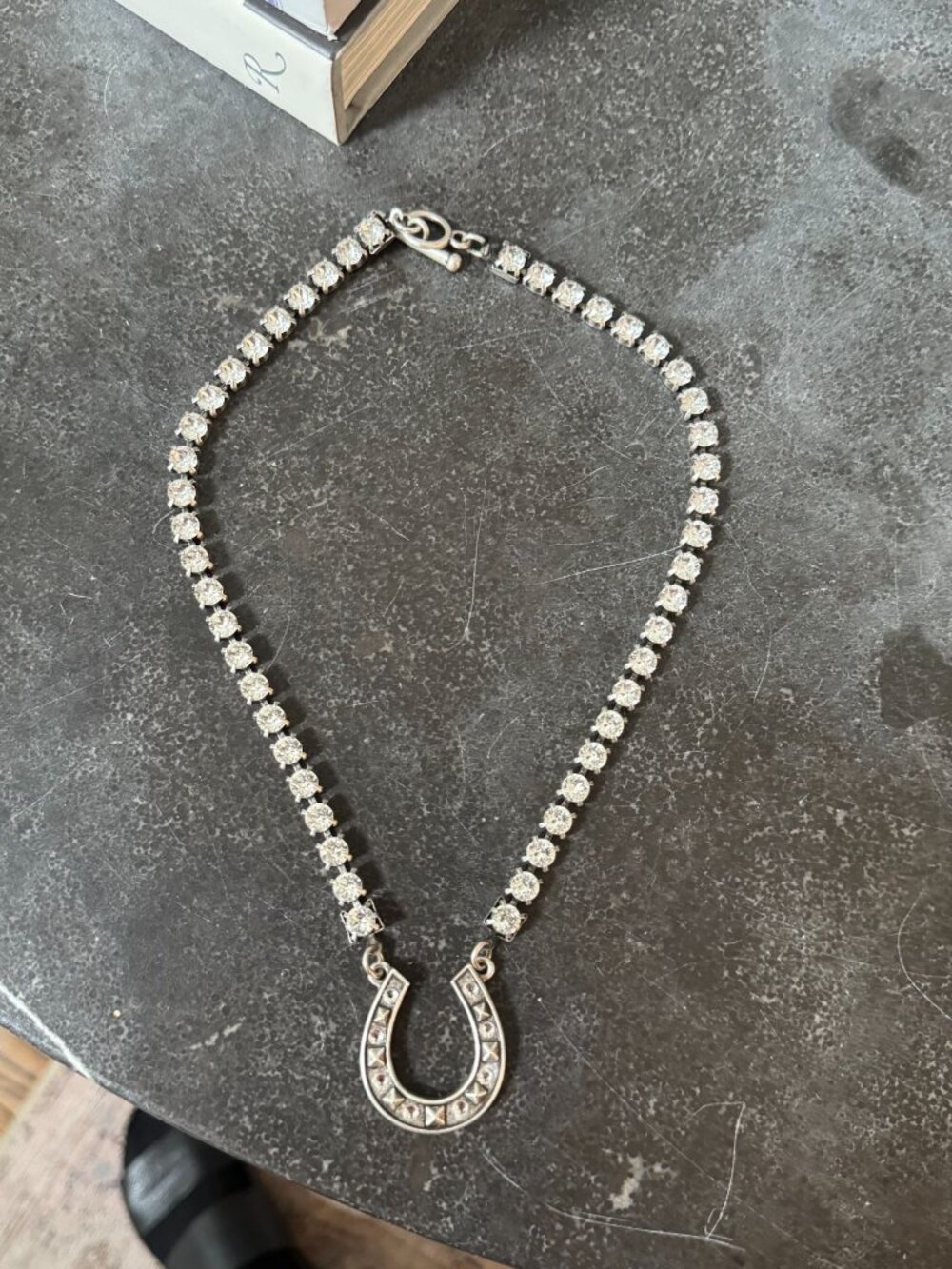 FRENCH KANDEE Nolwenn Horseshoe Necklace Sterling Silver Crystal